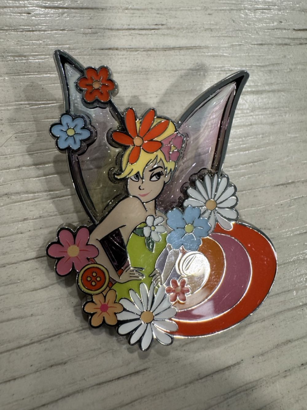 DLP Tinker Bell Colourful Flowers Disneyland Paris  pin collectible [Barcode 2078010240875] - Main Image 2