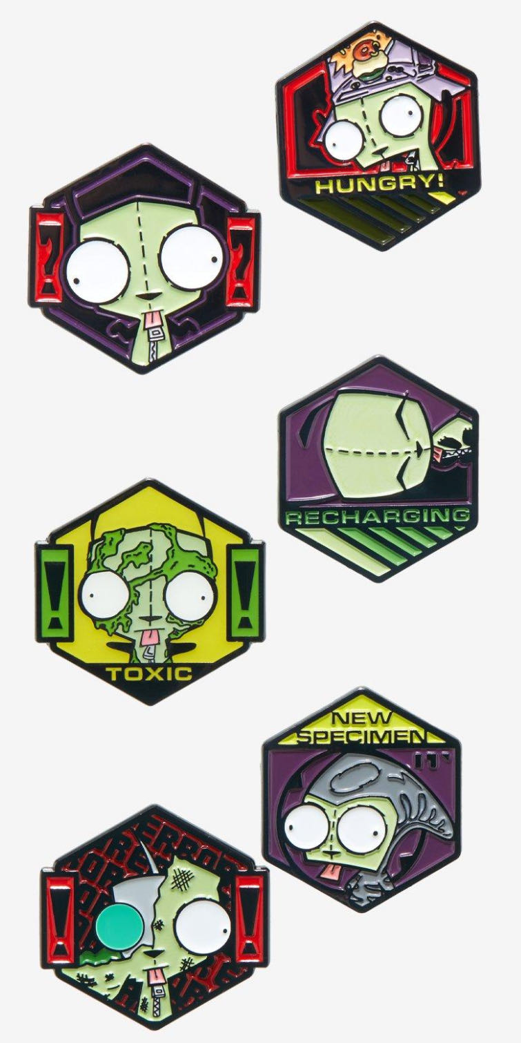 Invader Zim GIR Faces Blind Box Enamel Pin  pin collectible - Main Image 2