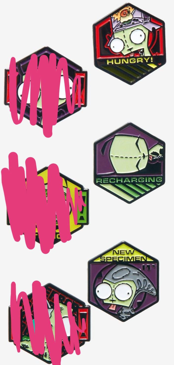 Invader Zim GIR Faces Blind Box Enamel Pin  pin collectible - Main Image 3