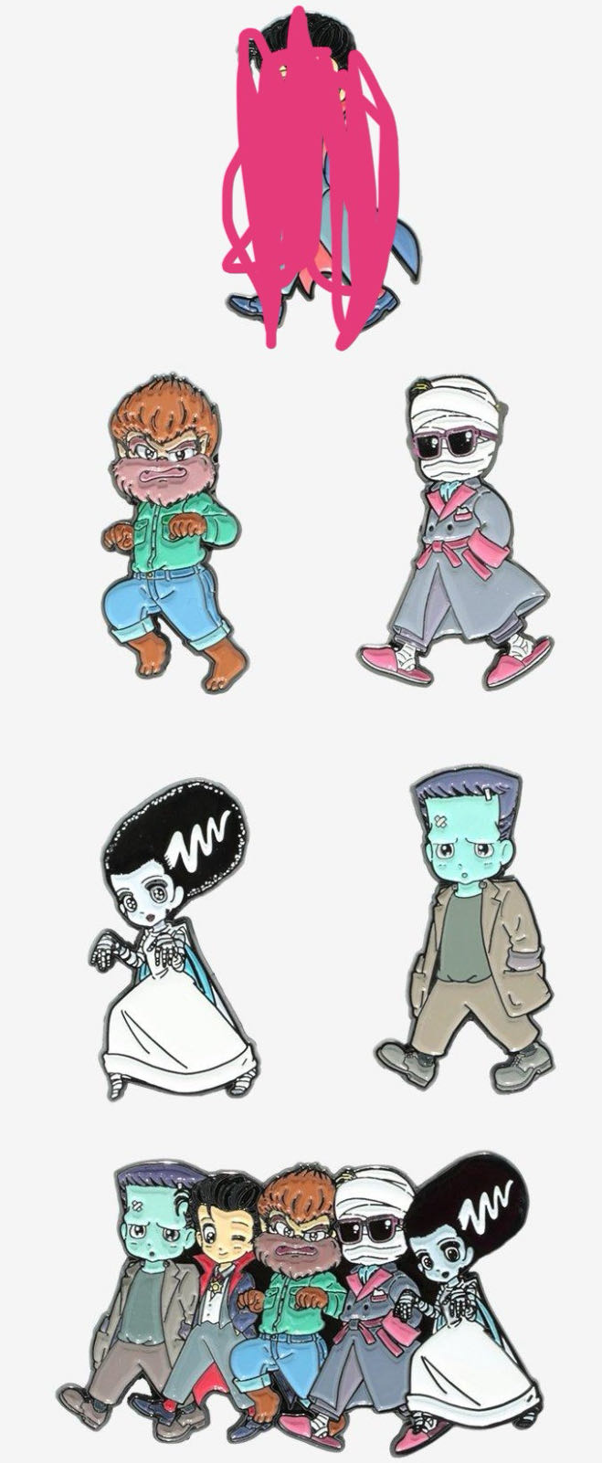 Universal Monsters Anime Blind Box Dracula Hot Topic  pin collectible - Main Image 3