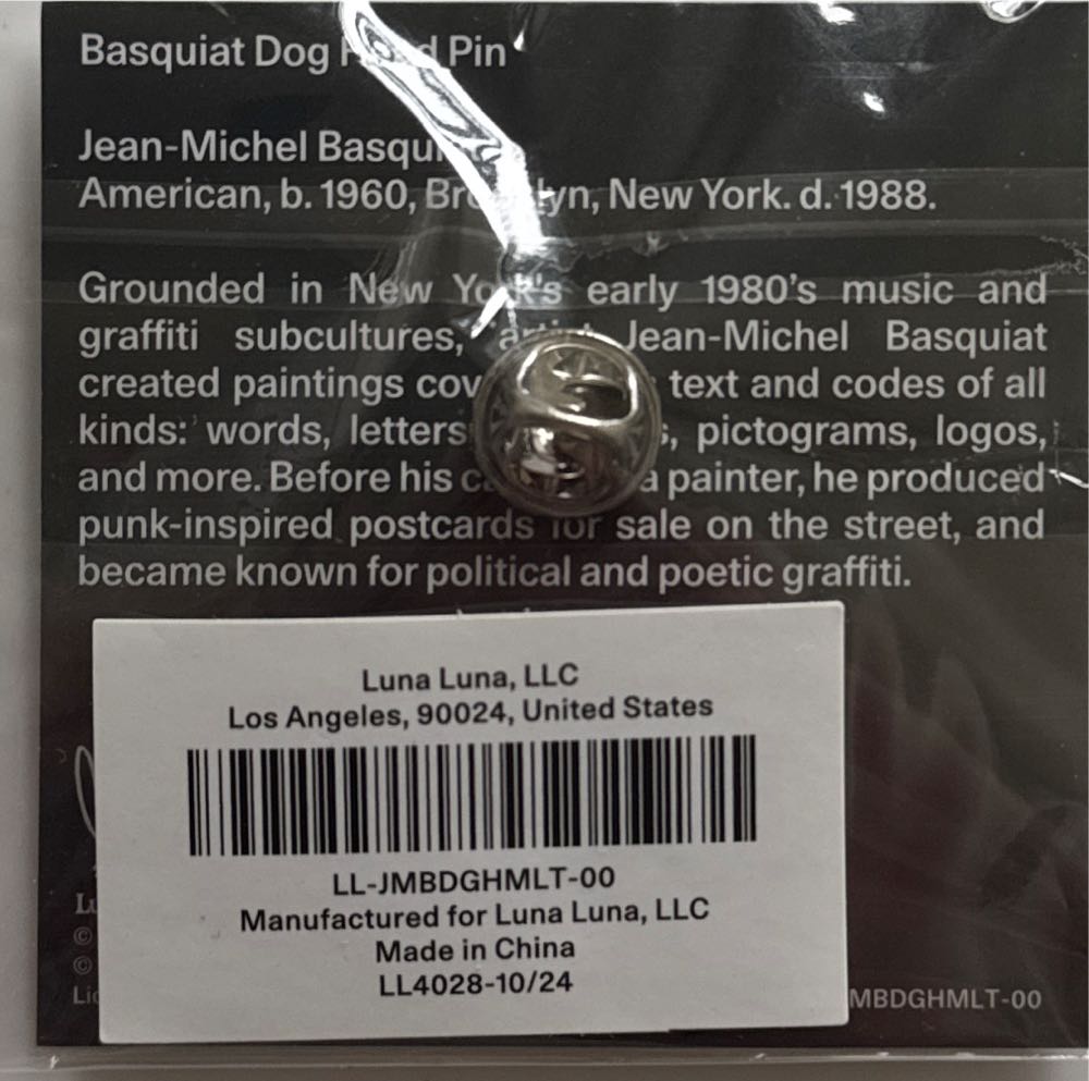 Luna Luna Basquiat Dog Head Pin  pin collectible - Main Image 2