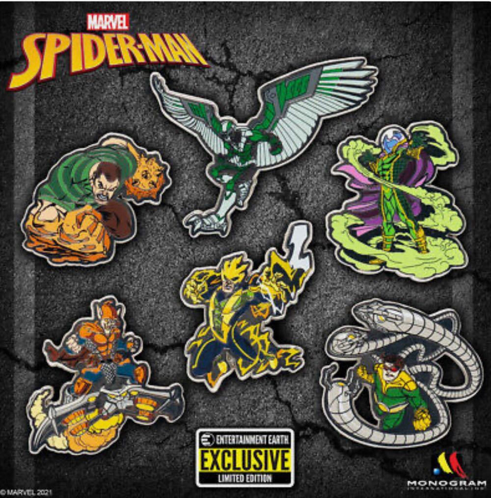 Marvel Spider-Man Sinister Six Enamel Pin 6-Pack Entertainment Earth Exclusive   pin collectible - Main Image 2