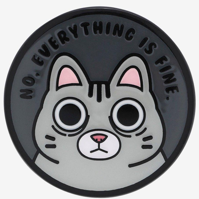 Everything Is Fine Cat Enamel Pin Hot Topic  pin collectible - Main Image 2