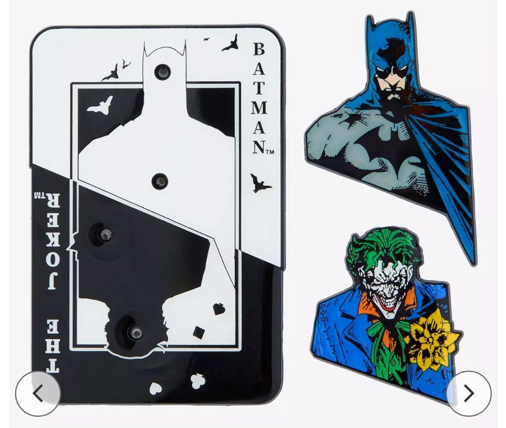 DC Comics Batman The Joker Playing Card 3 Piece Enamel Pin Box Lunch Exclusive   pin collectible - Main Image 3