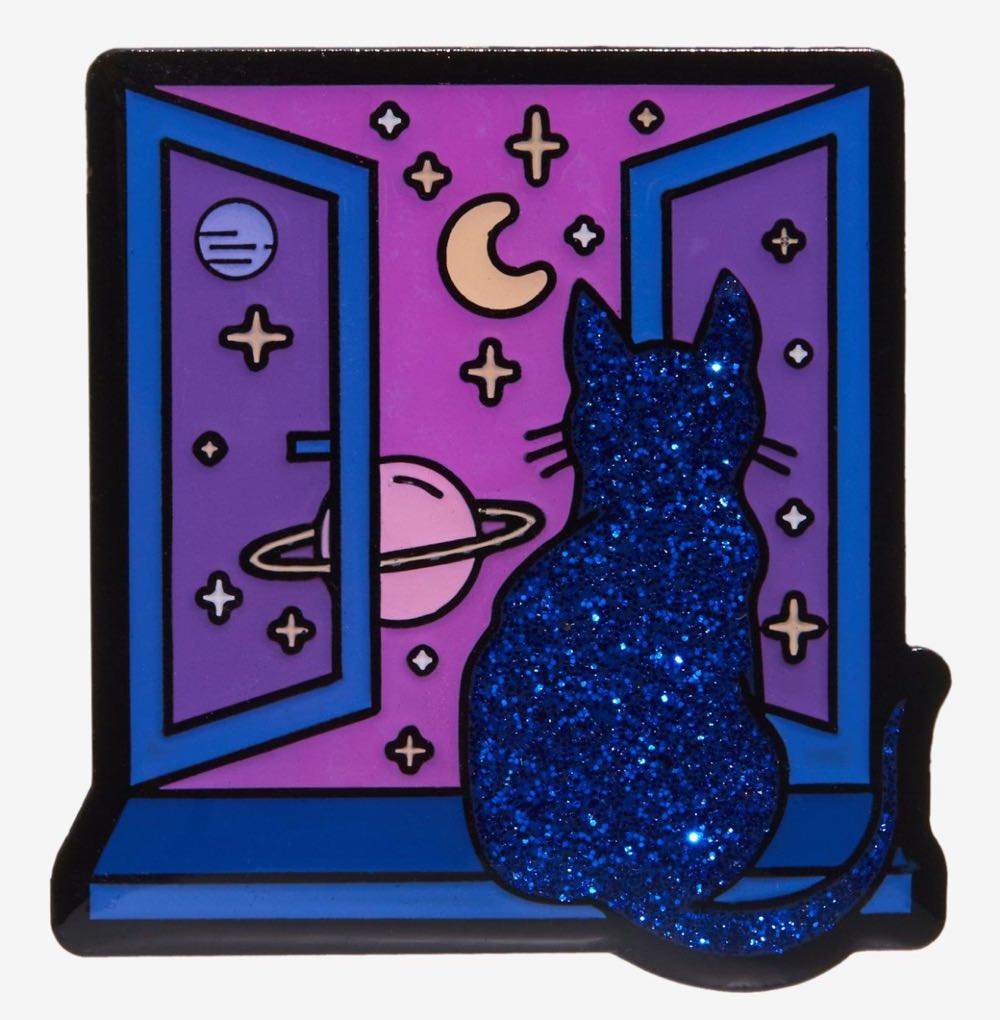 Cat Stargazing Enamel Pin Hot Topic   pin collectible - Main Image 2