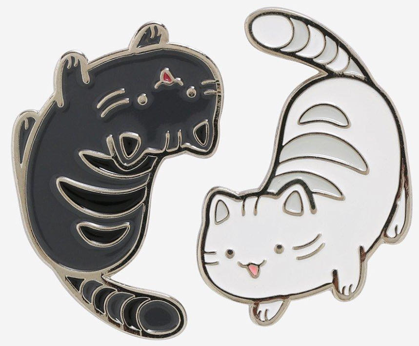 Black & White Cat Enamel Pin Set  pin collectible - Main Image 2