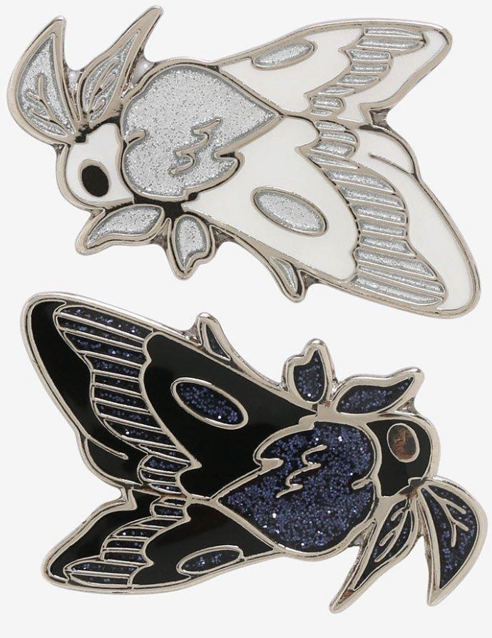 Black & White Moth Enamel Pin Set  pin collectible - Main Image 2