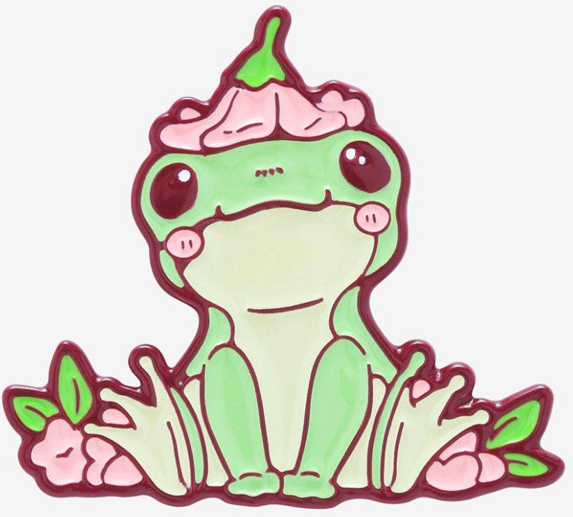 Pastel Frog Flowers Enamel Pin By Naomi Lord Art  pin collectible - Main Image 2