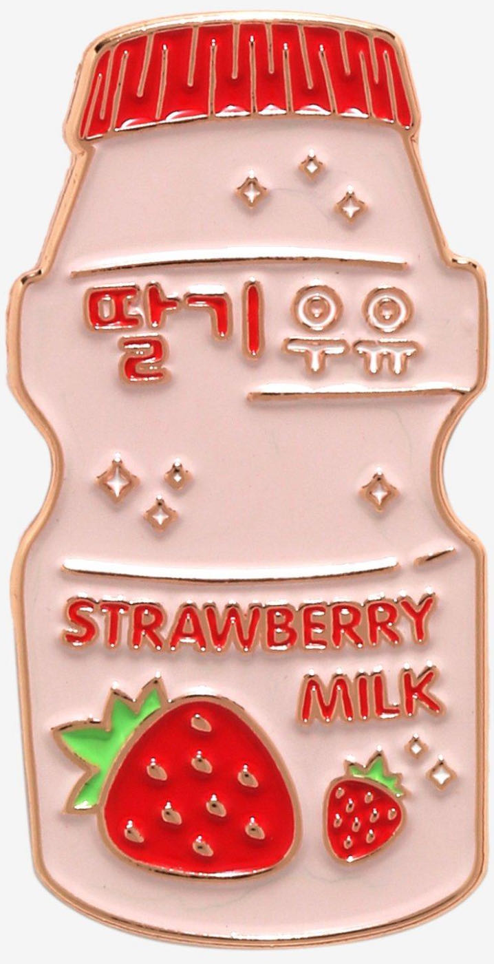 Strawberry Milk Bottle Box Enamel Pin | Hot Topic  pin collectible - Main Image 2