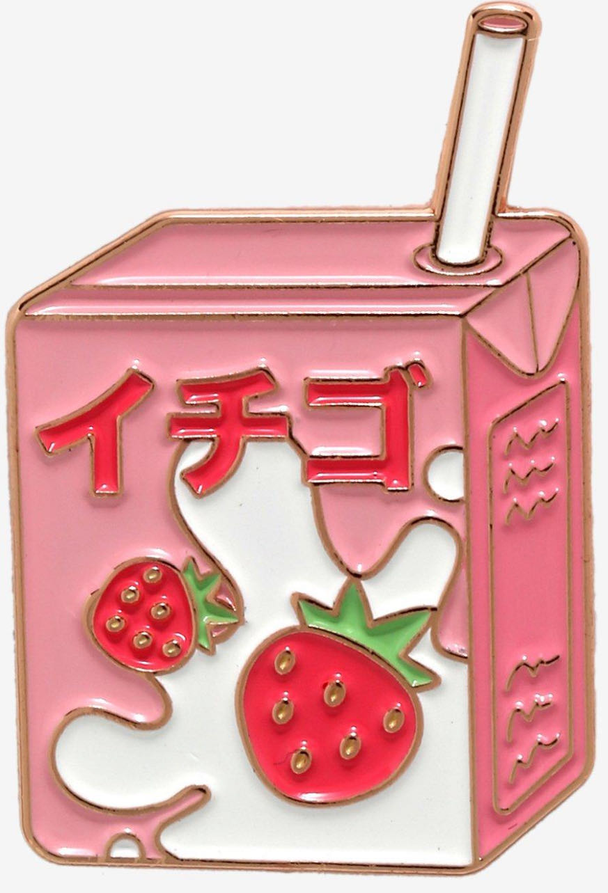 Strawberry Milk Box Enamel Pin  pin collectible - Main Image 2