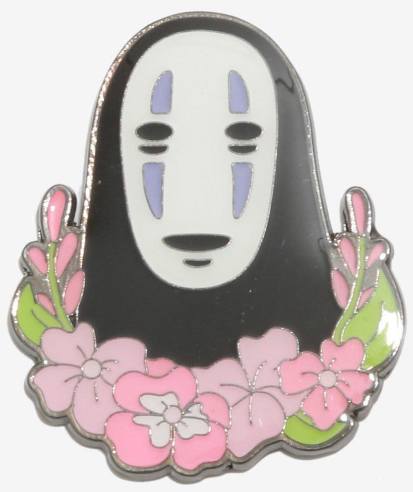 Studio Ghibli Spirited Away No-Face Floral Enamel Pin  pin collectible - Main Image 2