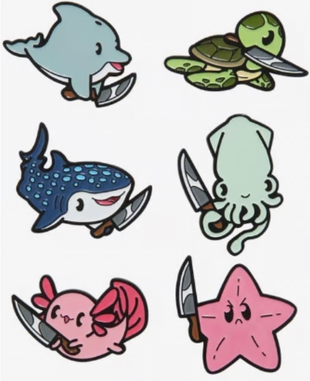 Cute & Deadly Friends Summer Edition Blind Bag Enamel Pin  pin collectible - Main Image 2