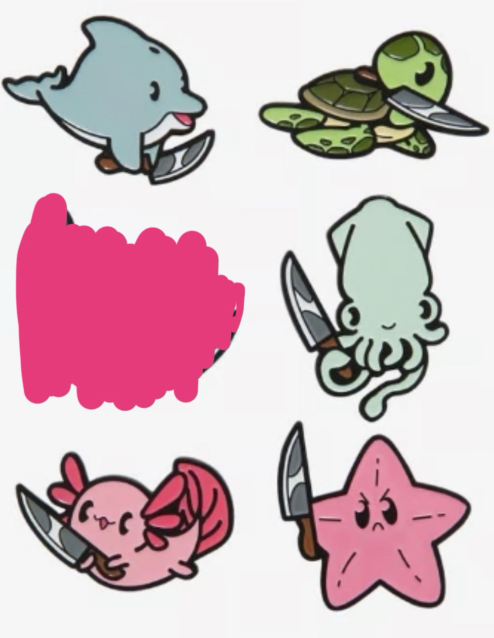 Cute & Deadly Friends Summer Edition Blind Bag Enamel Pin  pin collectible - Main Image 3