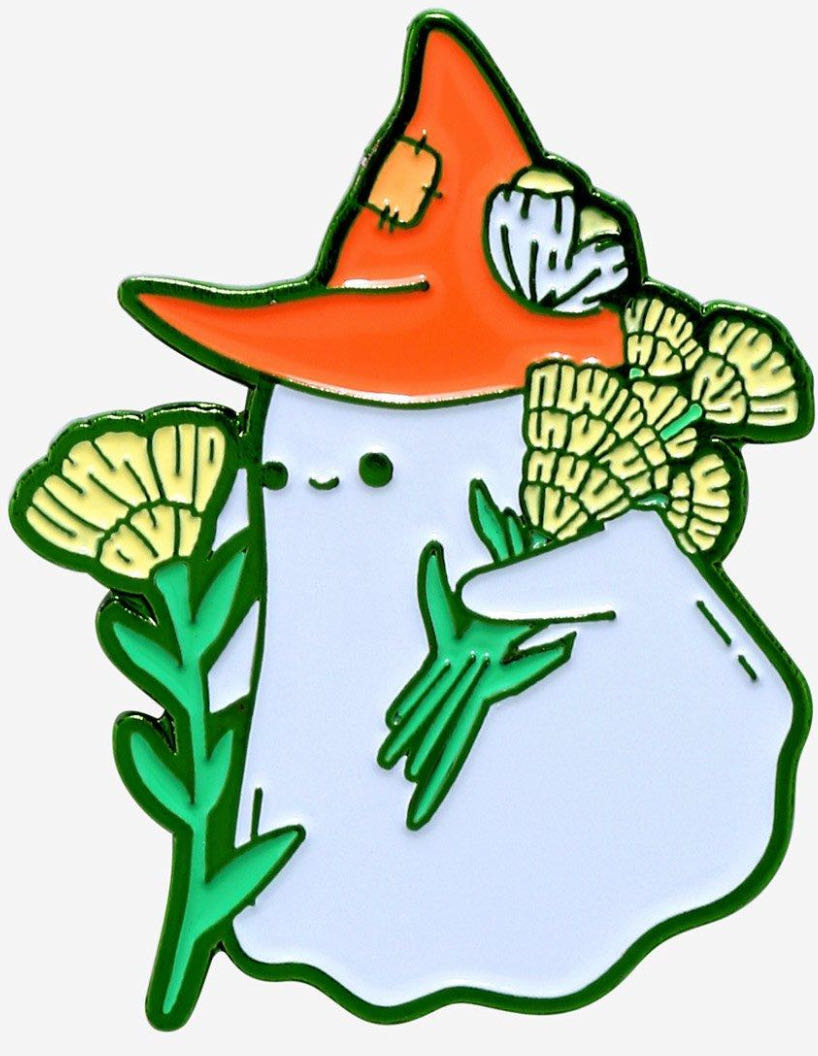 Arcasian Ghost Cottage Flower Enamel Pin  pin collectible - Main Image 2