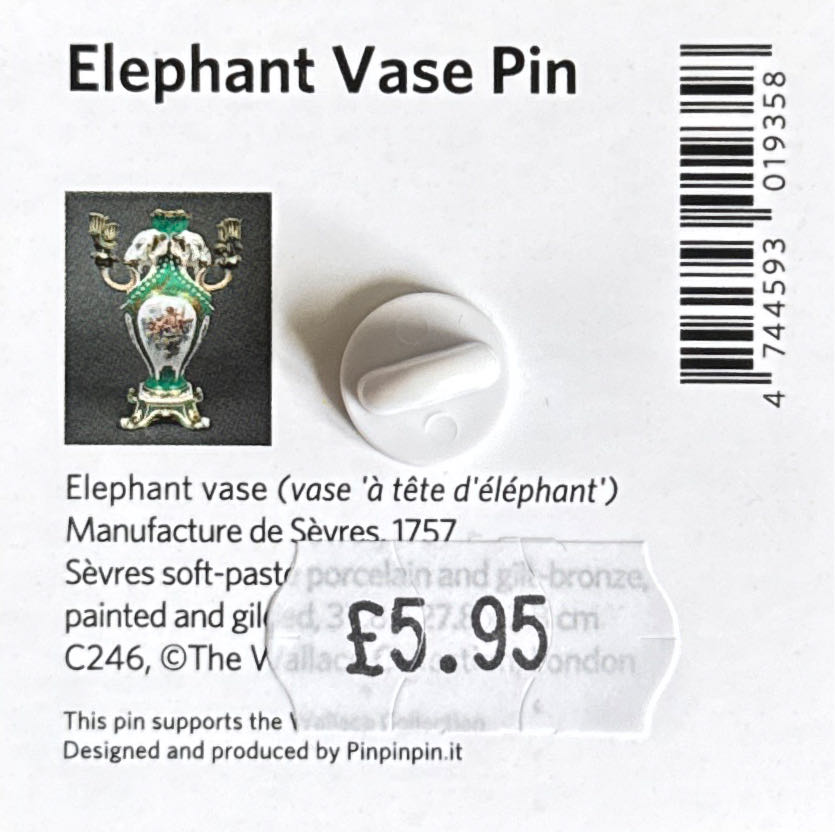 Wallace Collection - Elephant Vase Enamel Pin Badge - Lapel pin collectible [Barcode 4744593019358] - Main Image 2