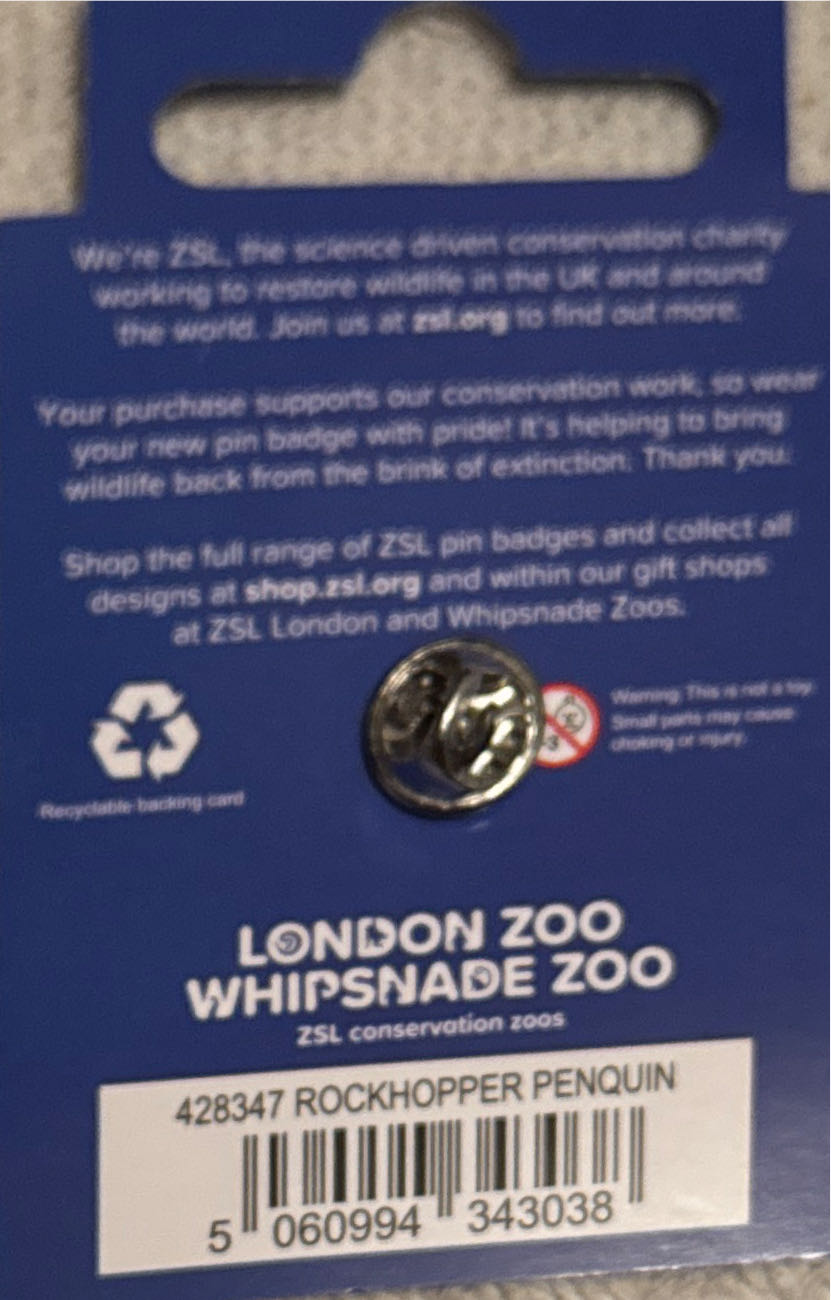 ZSL - Rockhopper Penguin - Lapel pin collectible [Barcode 5060994343038] - Main Image 2