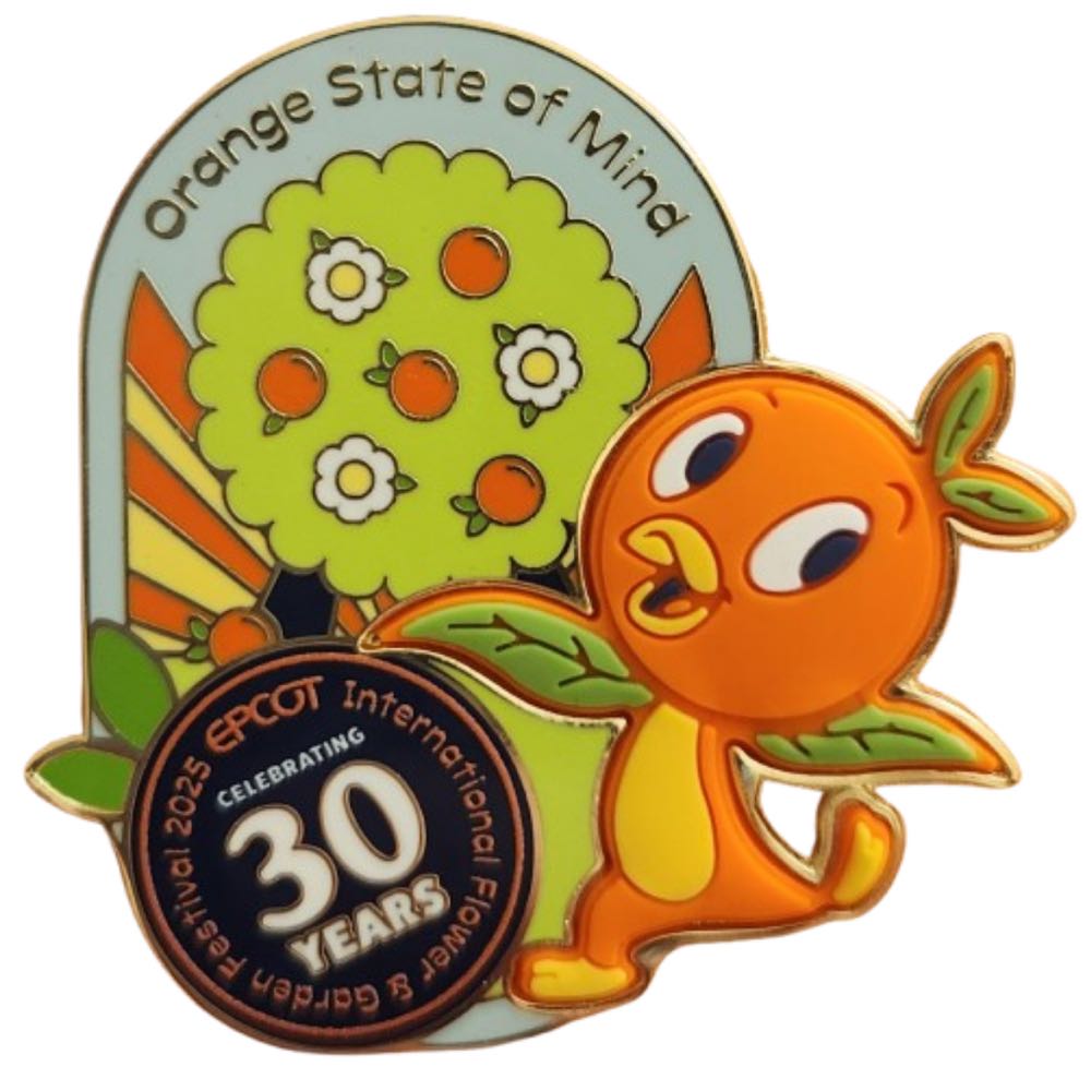 2025 Disney Epcot Flower & Garden Festival Orange Bird Pin 30TH Anniversary Celebrating 30 Years — Orange State of Mind - Enamel Pin Rubber Back pin collectible - Main Image 2
