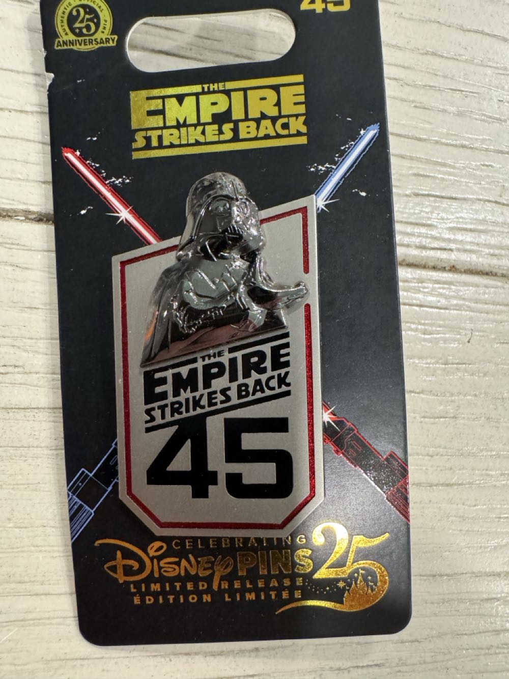 Star Wars Empire Strikes Back 45th Darth Vader  pin collectible [Barcode 400991124158] - Main Image 2