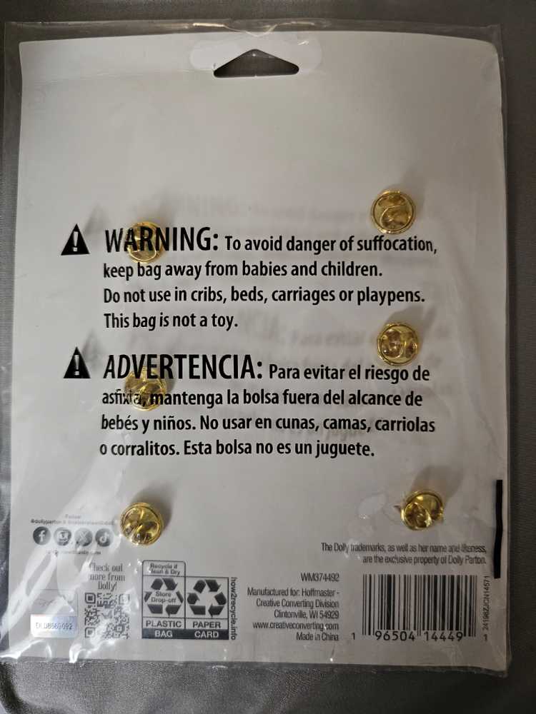 Dolly Parton 6 Christmas Enamel Lapel 2” X 2”  pin collectible [Barcode 196504144491] - Main Image 2