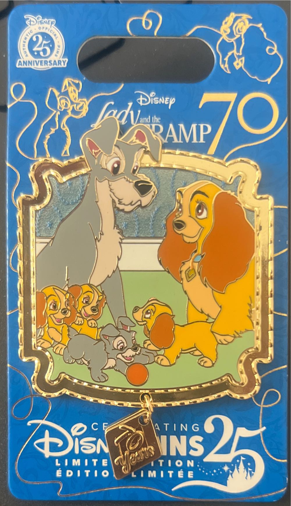 Disney Pins Lady And The Tramp 70th Anniversary 3 Pin Set Le  pin collectible [Barcode 400990668677] - Main Image 2