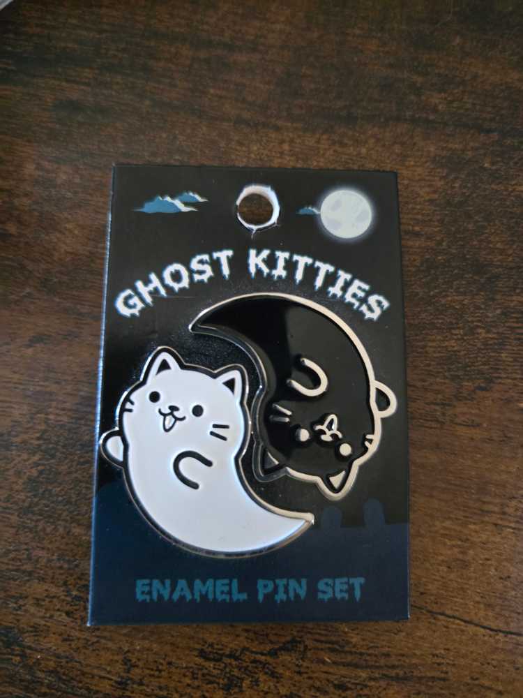 Black & White Moth Enamel Pin Set