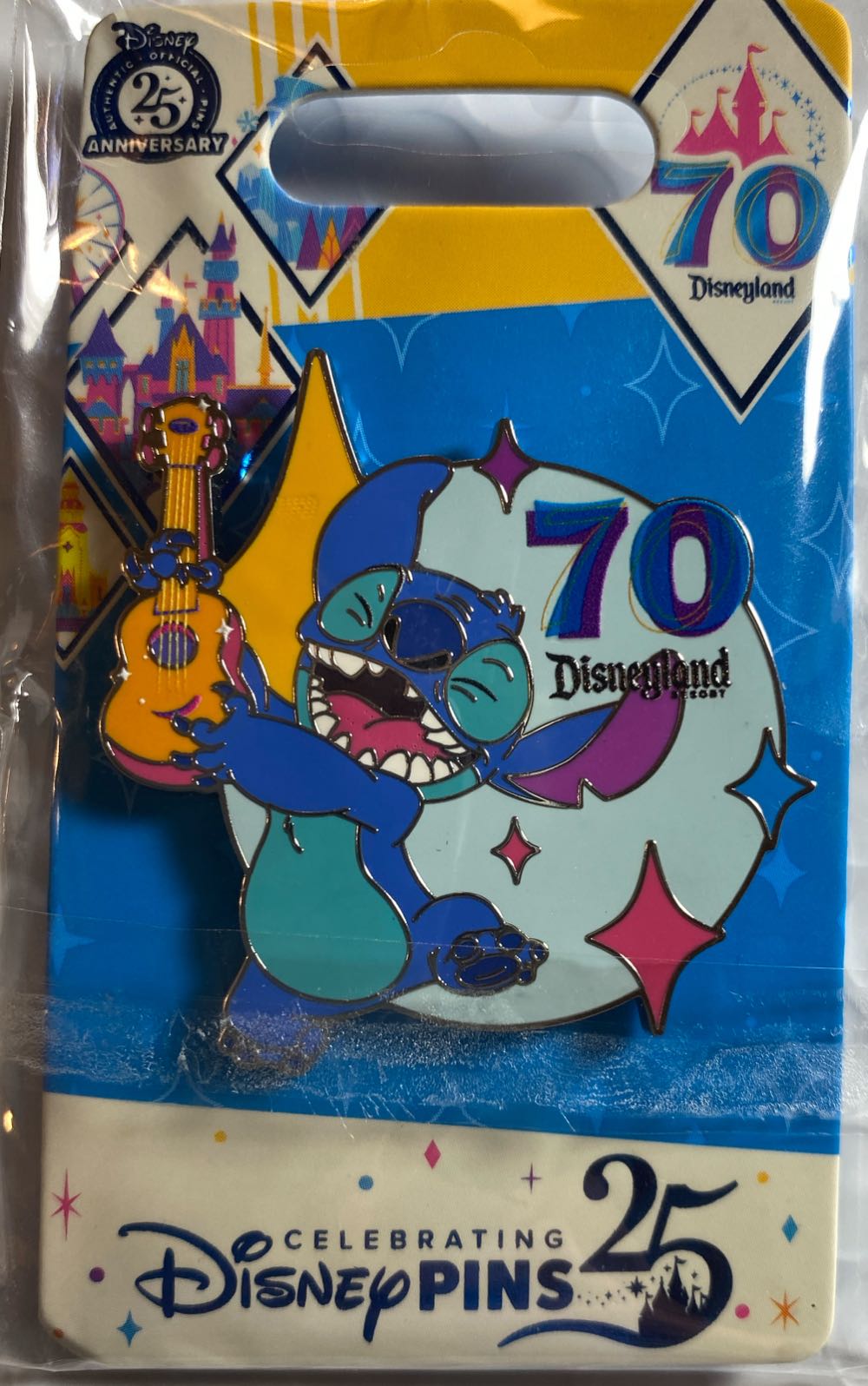 Disneyland 70th Anniversary: Stitch - Enamel Pin pin collectible [Barcode 438038295189] - Main Image 2