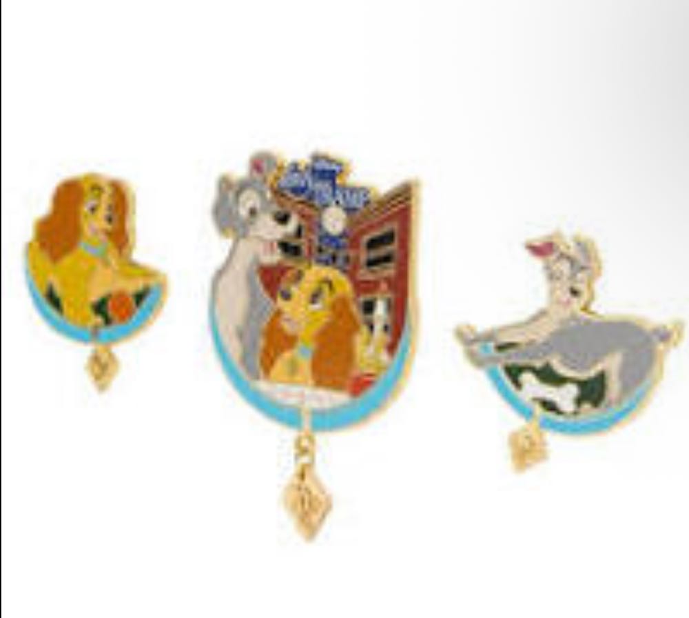 Lady And The Tramp 70th Anniversary Pin Set/3 - Enameled cloissonné pin collectible [Barcode 438019580495] - Main Image 2