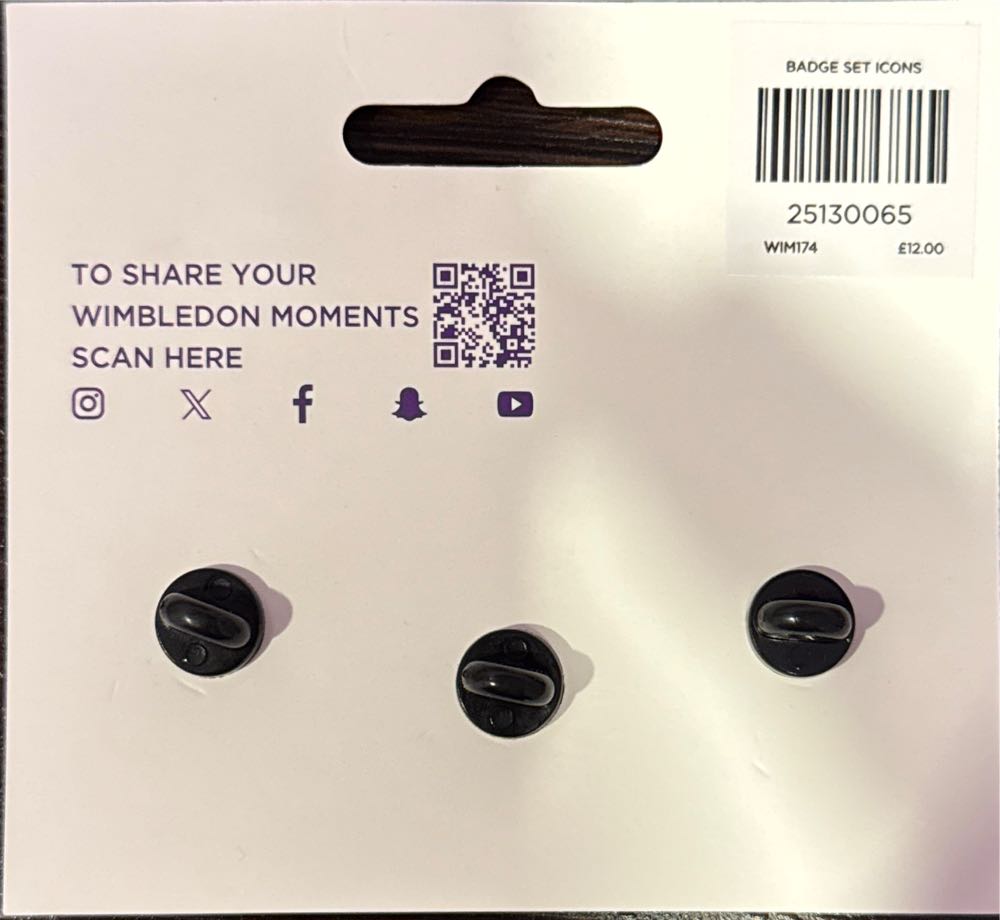 Wimbledon Lapel Badge Set - Tennis Ball - Lapel pin collectible - Main Image 3