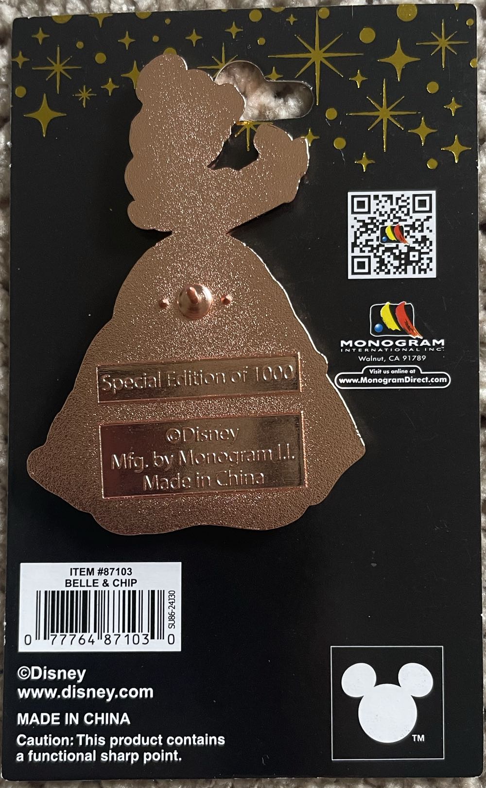 Sidekick (Belle) Pink a la mode  pin collectible - Main Image 2