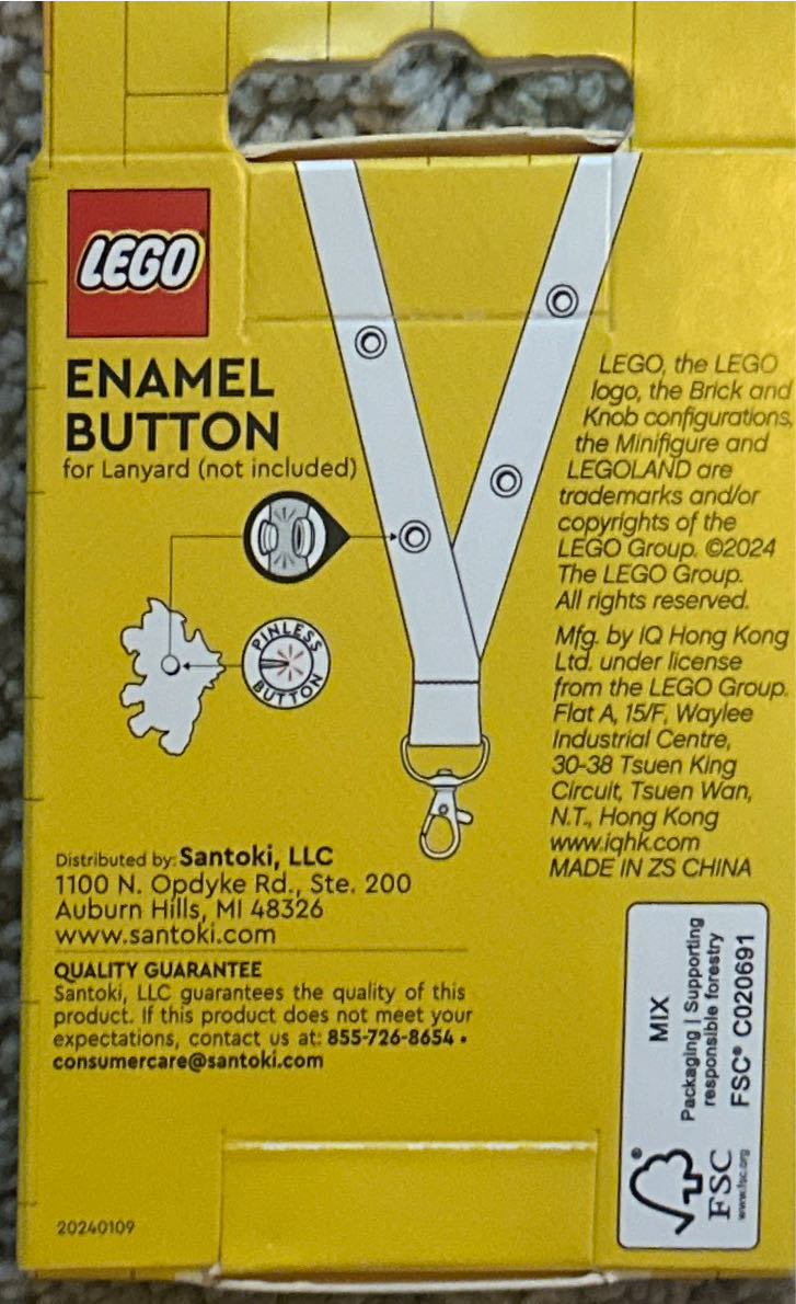LEGOLAND - Enamel Button Hotdog Man  pin collectible [Barcode 4895028531416] - Main Image 2