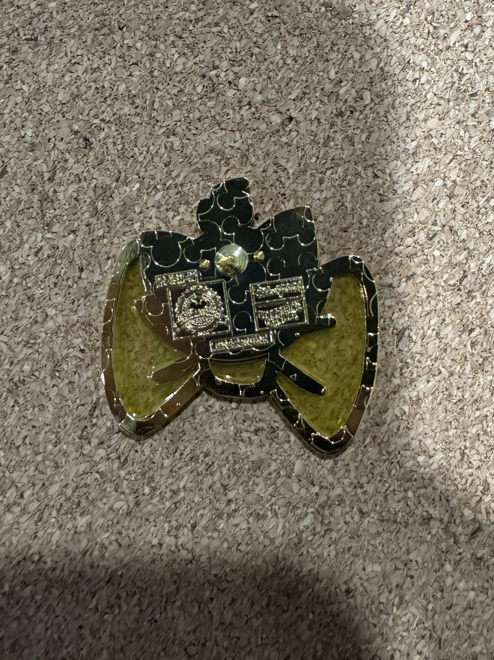 DLHK Marie Stained Glass Bow - Yellow - Hard Enamel, Stained Glass pin collectible - Main Image 2