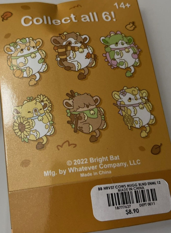 Bright Bat Design Harvest Cows Blind Box Cow Nuggets Mystery Enamel Pin  pin collectible - Main Image 2