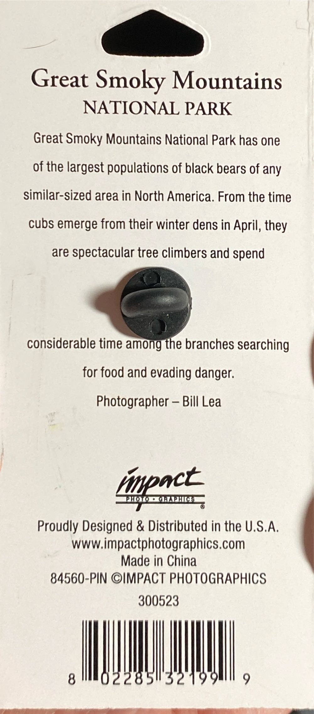 Great Smoky Mountains National Park Black Bear - Pin pin collectible - Main Image 2