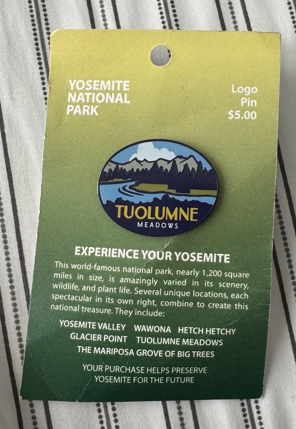 Tuolumne Meadows  pin collectible - Main Image 2