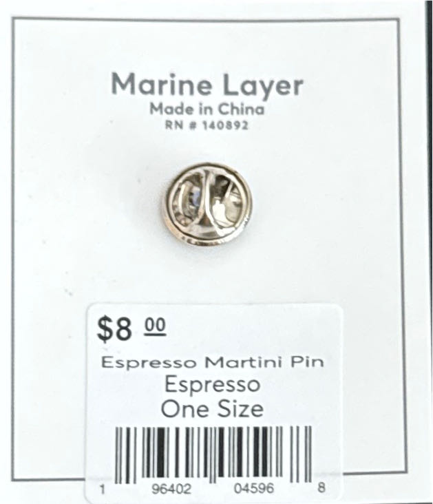 Marine Layer - Espresso Martini - Marine Layer pin collectible [Barcode 196402045968] - Main Image 2