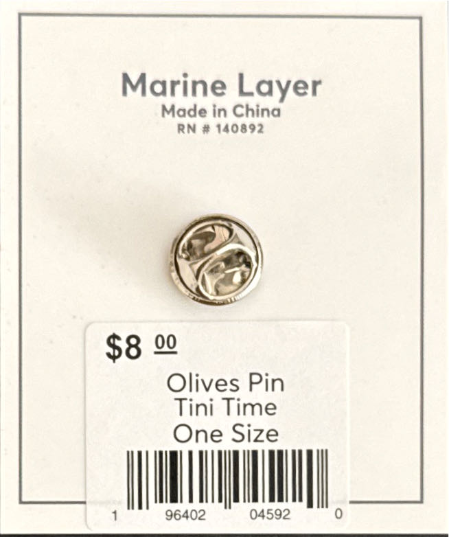 Marine Layer- Olives (Tini Time) - Marine Layer pin collectible [Barcode 196402045920] - Main Image 2