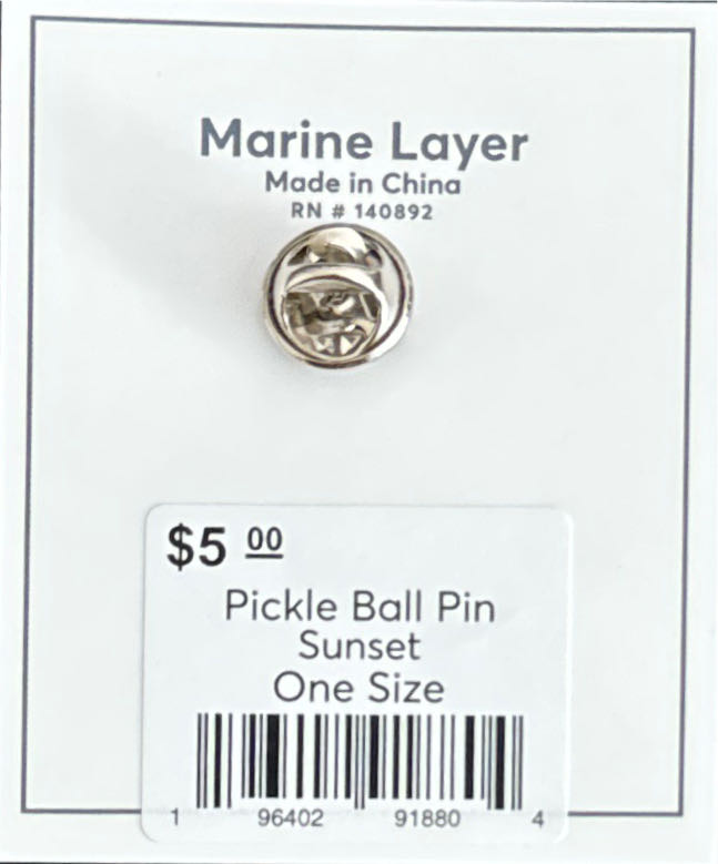 Marine Layer - Pickle Ball (Sunset) - Marine Layer pin collectible [Barcode 196402918804] - Main Image 2