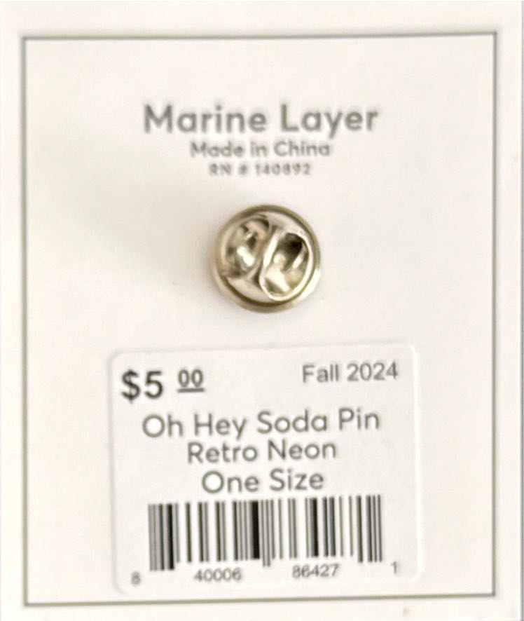 Marine Layer - Oh Hey Soda (Retro Neon) - Marine Layer pin collectible [Barcode 840006864271] - Main Image 2
