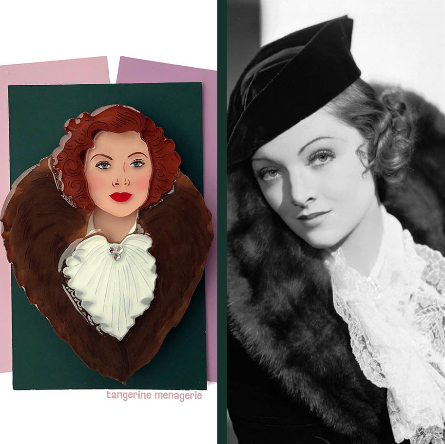 Tangerine Menagerie - Myrna Loy - Brooch pin collectible - Main Image 2