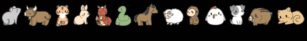 Mimosa Studio - Cute Chinese Zodiac Mini Pins - Enamel Pin pin collectible - Main Image 3