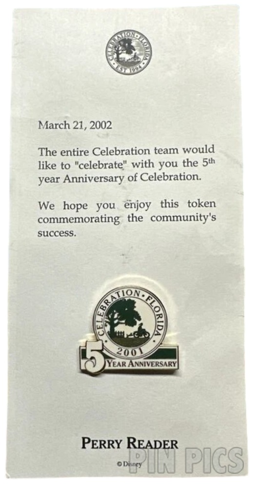 WDW - Celebration, Florida - 5 Year Anniversary - Cast Exclusive  pin collectible - Main Image 3