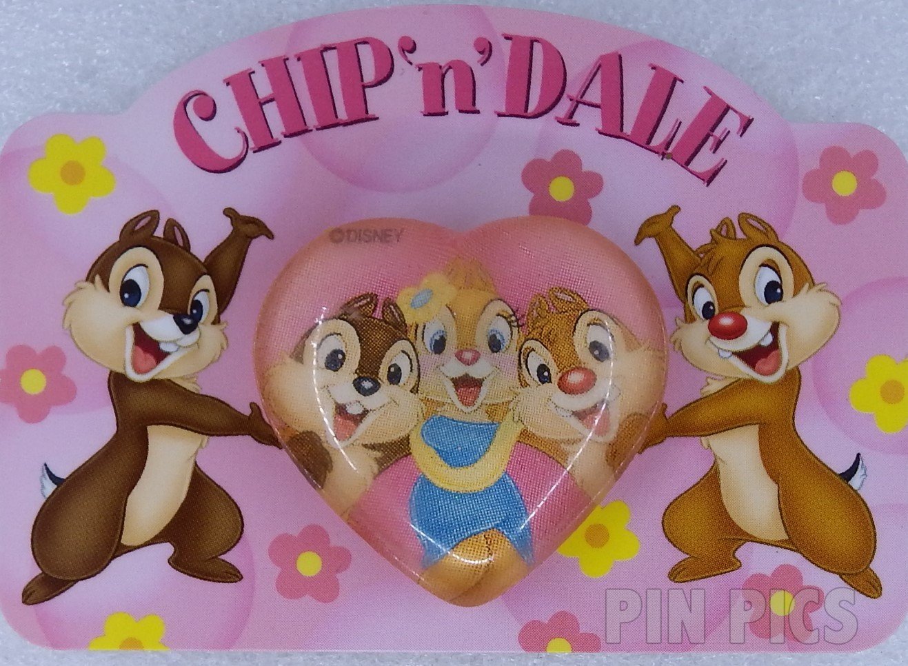 Japan - Clarice, Chip and Dale - Pink Heart - Dome - JDS  pin collectible - Main Image 3
