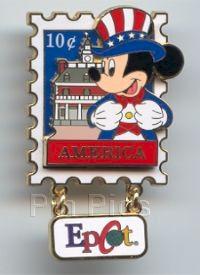 WDW - Mickey Mouse - EPCOT - America Stamp Pin Series 6  pin collectible - Main Image 1