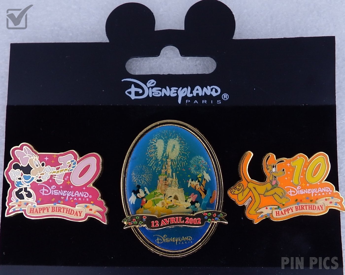 DLP - 10th Anniversary (Minnie & Pluto) 3 Pin Set  pin collectible - Main Image 2