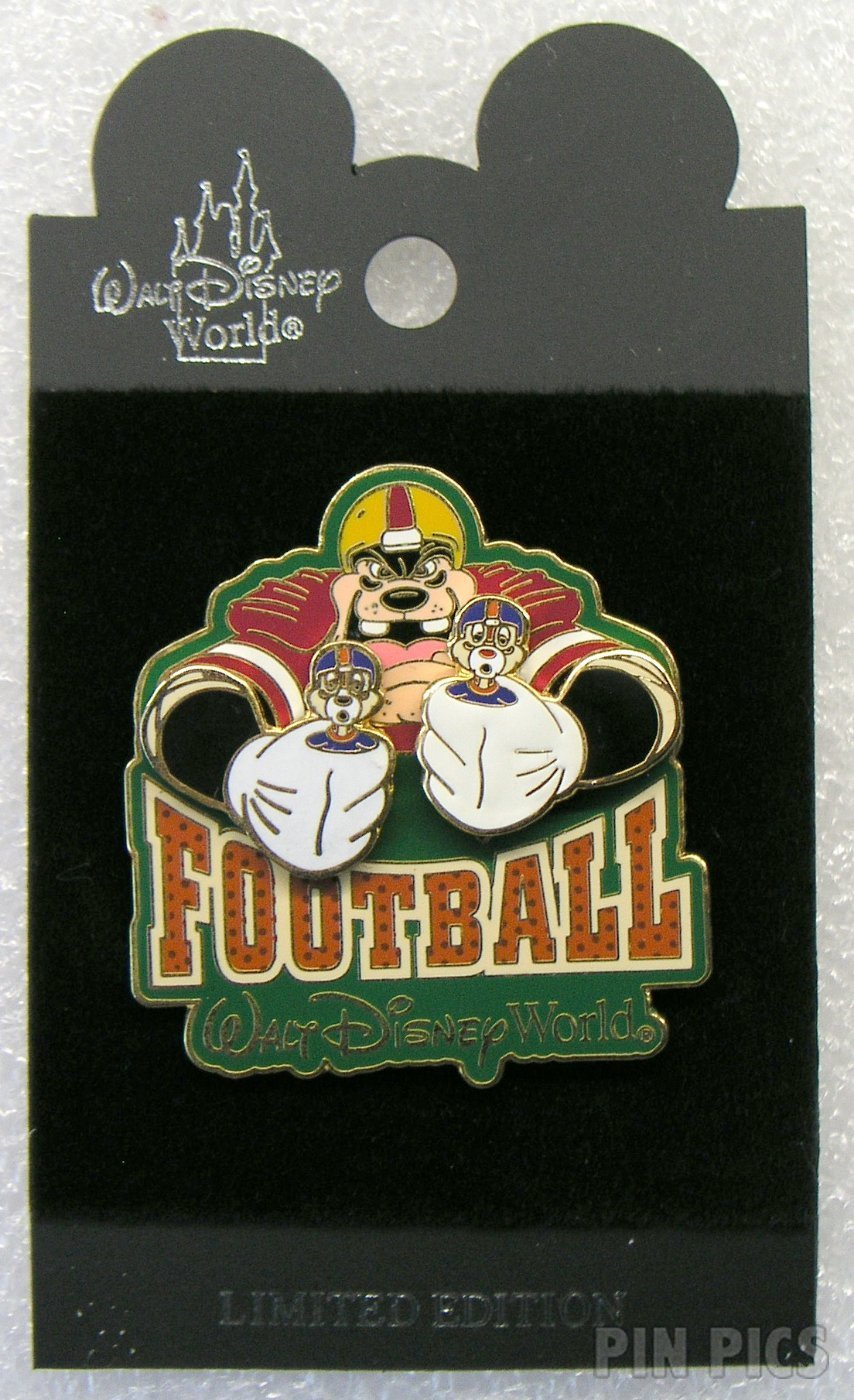 WDW - Football - Pete with Chip and Dale - 2002 Big Pin Game Event  pin collectible - Main Image 3