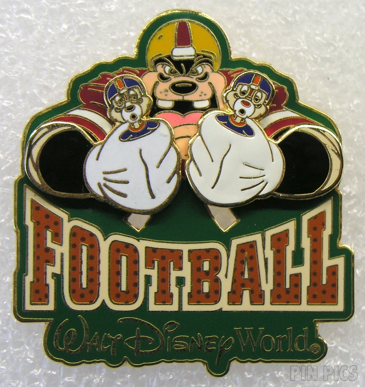 WDW - Football - Pete with Chip and Dale - 2002 Big Pin Game Event  pin collectible - Main Image 4
