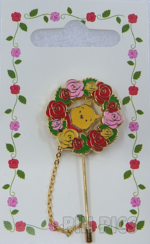 Japan - Pooh - Flower Wreath - Stick Pin - Roses - JDS  pin collectible - Main Image 3