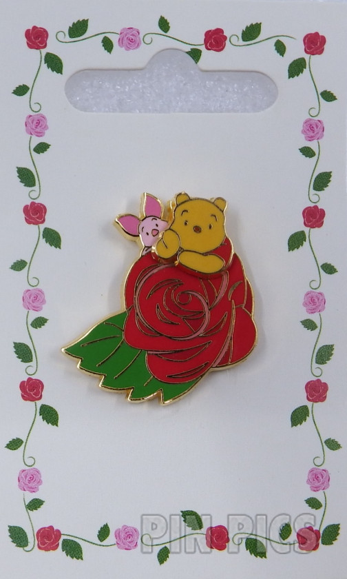 Japan - Pooh and Piglet - On a Rose - Rose Pooh - JDS  pin collectible - Main Image 3