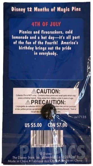 DIS - July - 12 Months of Magic Series 2002 - Bicentennial  pin collectible - Main Image 4