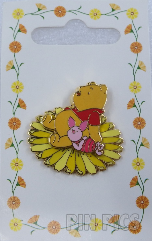 Japan - Pooh and Piglet - Sitting on a Flower - Gerbera Pooh - JDS  pin collectible - Main Image 3